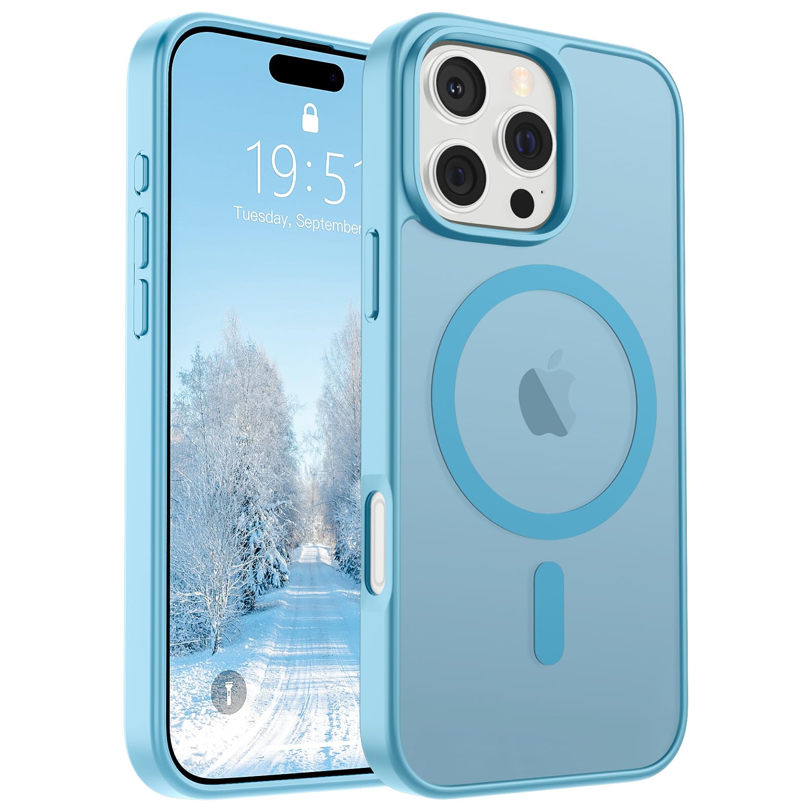 Capa De Telefone Supfine Magnetic Para Iphone 16 Pro Sky Blue
