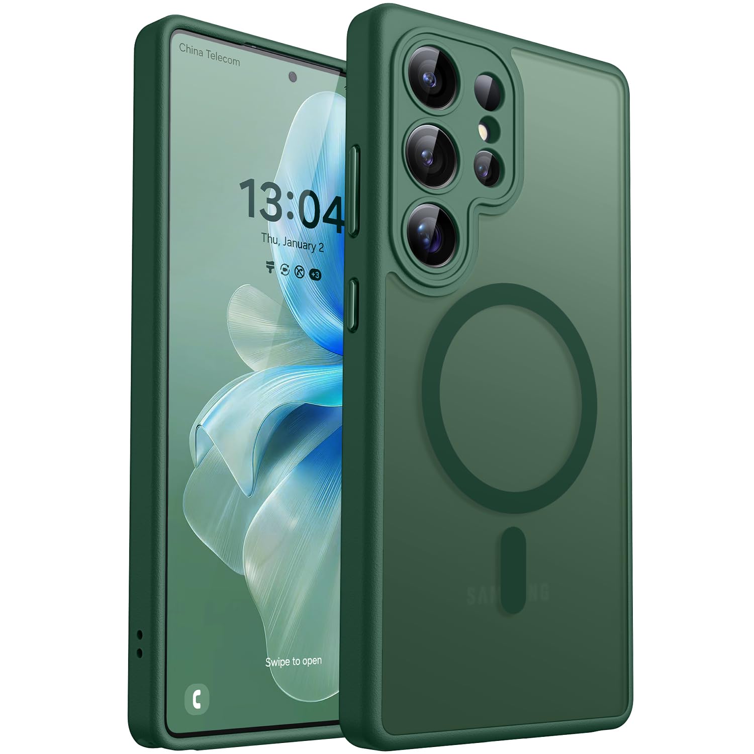 Capa De Telefone Canshn Para Samsung Galaxy S25 Ultra Deep Green