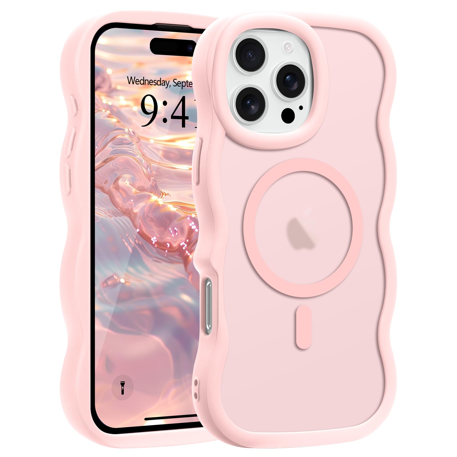 Capa De Telefone Pepmune Para Iphone 16 Pro Max Rosa Translúcido