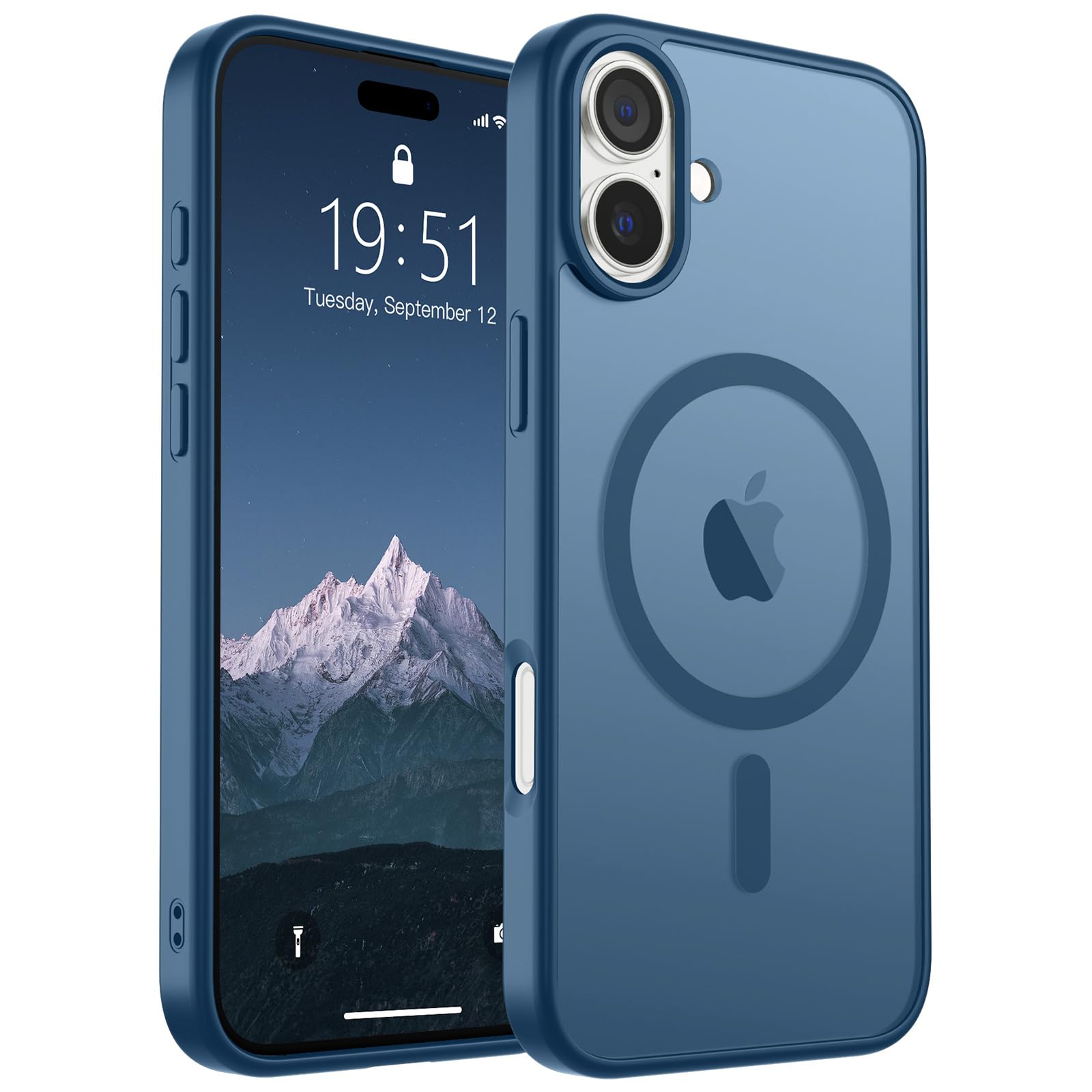 Capa De Telefone Supfine Magnetic Para Iphone 16 Plus Deep Blue