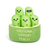 Pelúcias Relacionáveis Da Emotional Support Pickles Com Cesta De Transporte