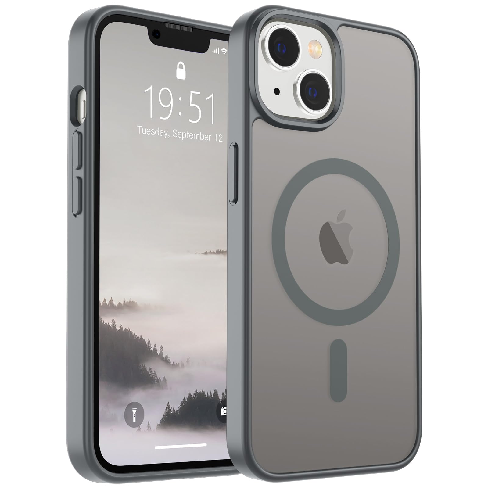 Capa De Telefone Supfine Magnética Para Iphone 15 Plus/14 Plus Cinza