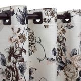 Cortina Varão Tecido Piquet Floral 4,00x2,50 Sala Quarto