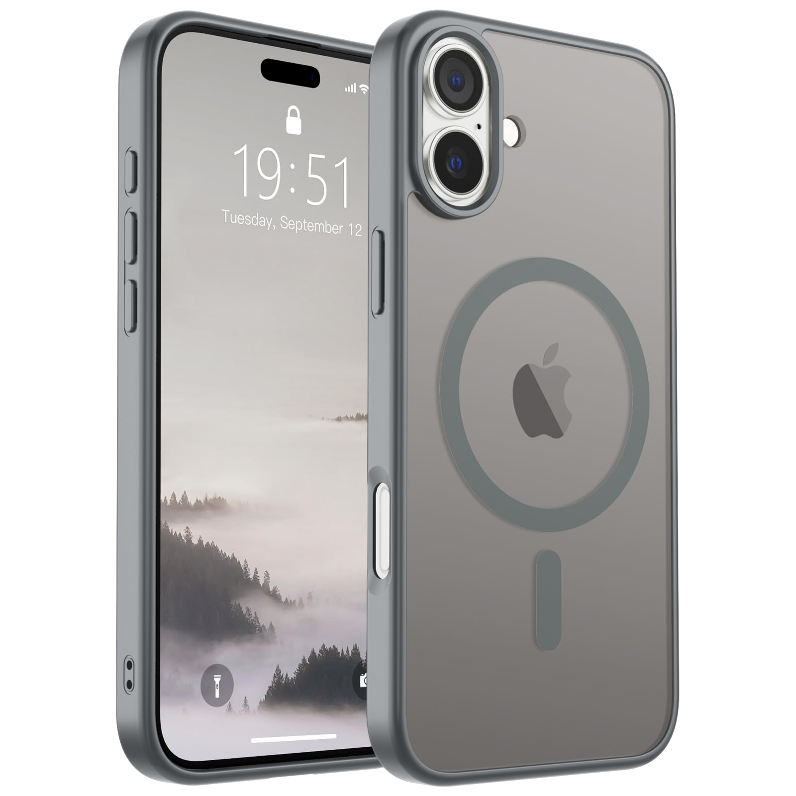 Capa De Telefone Supfine Magnetic Para Iphone 16 Com Magsafe Grey