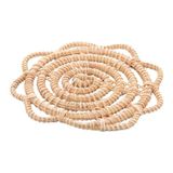 Conjunto 4 Porta Copos Lyor De Fibra Natural Flor Palm 10cm