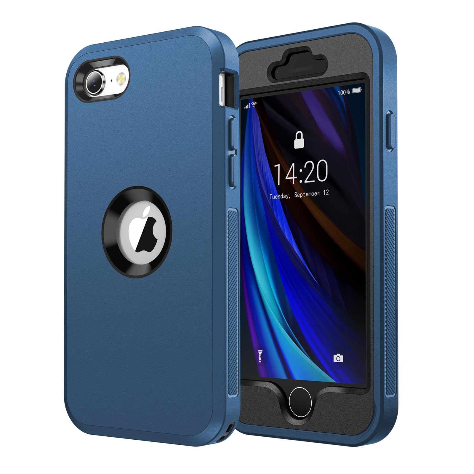 Capa De Telefone Jaroco Para Iphone Se 2022/2020/8/7 4,7" Azul Escuro+azul
