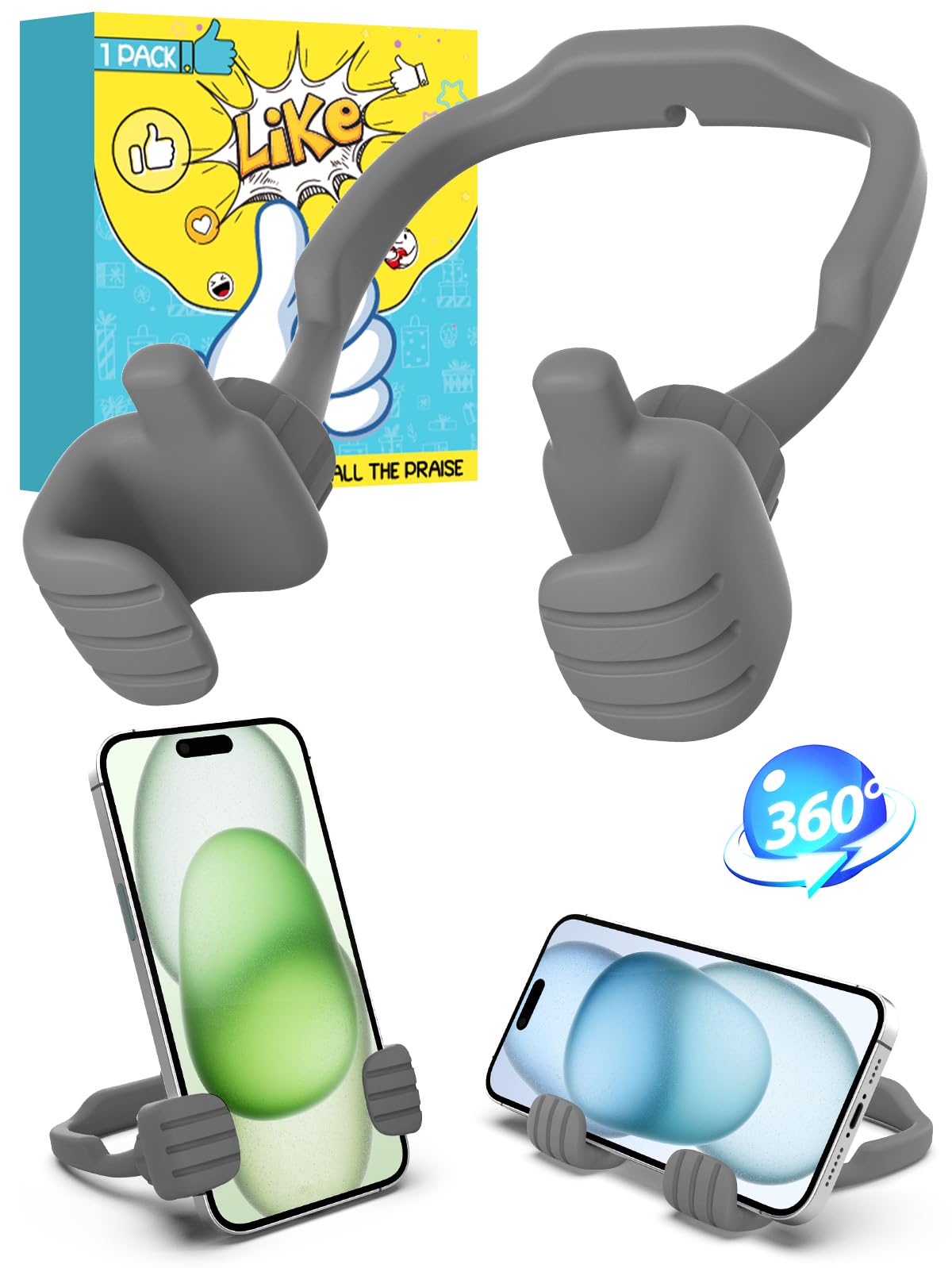 Suporte De Telefone Caldever Thumbs Up Lazy Ajustável Para Mesa