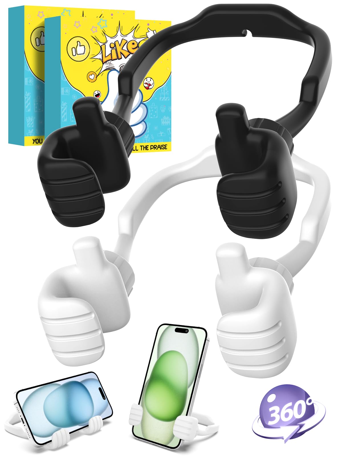 Suporte De Telefone Caldever Thumbs Up, Pacote Com 2, Ajustável Para Mesa