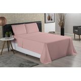 Jogo De Cama King 3 Peças 400f Rose Lençol De Cima