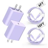 Carregador Usb C Carregador De Parede Riofxqin 20w Tipo C Com 2 Cabos