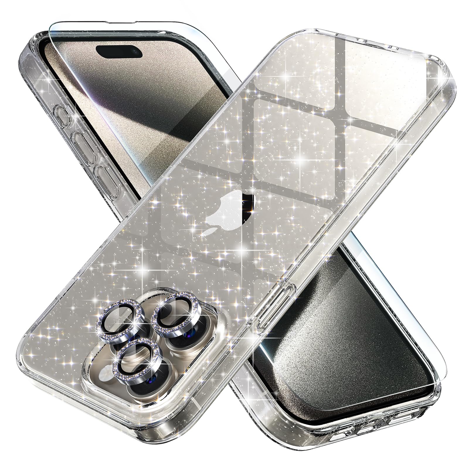 Capa Choiche Compatível Com Iphone 15 Pro Max Glitter Clear