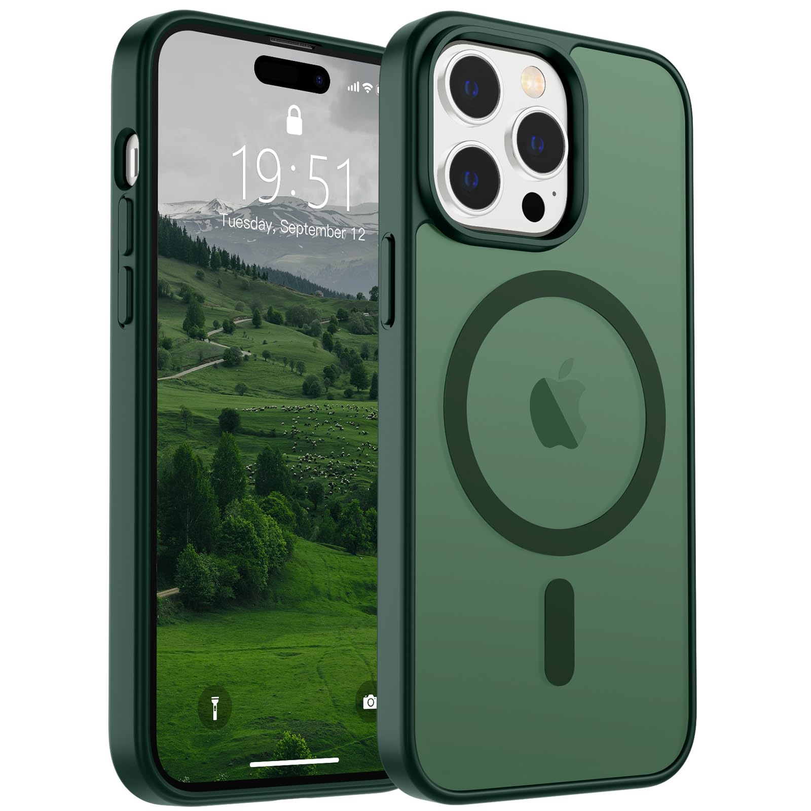 Capa De Telefone Supfine Magnetic Para Iphone 14 Pro Forest Green