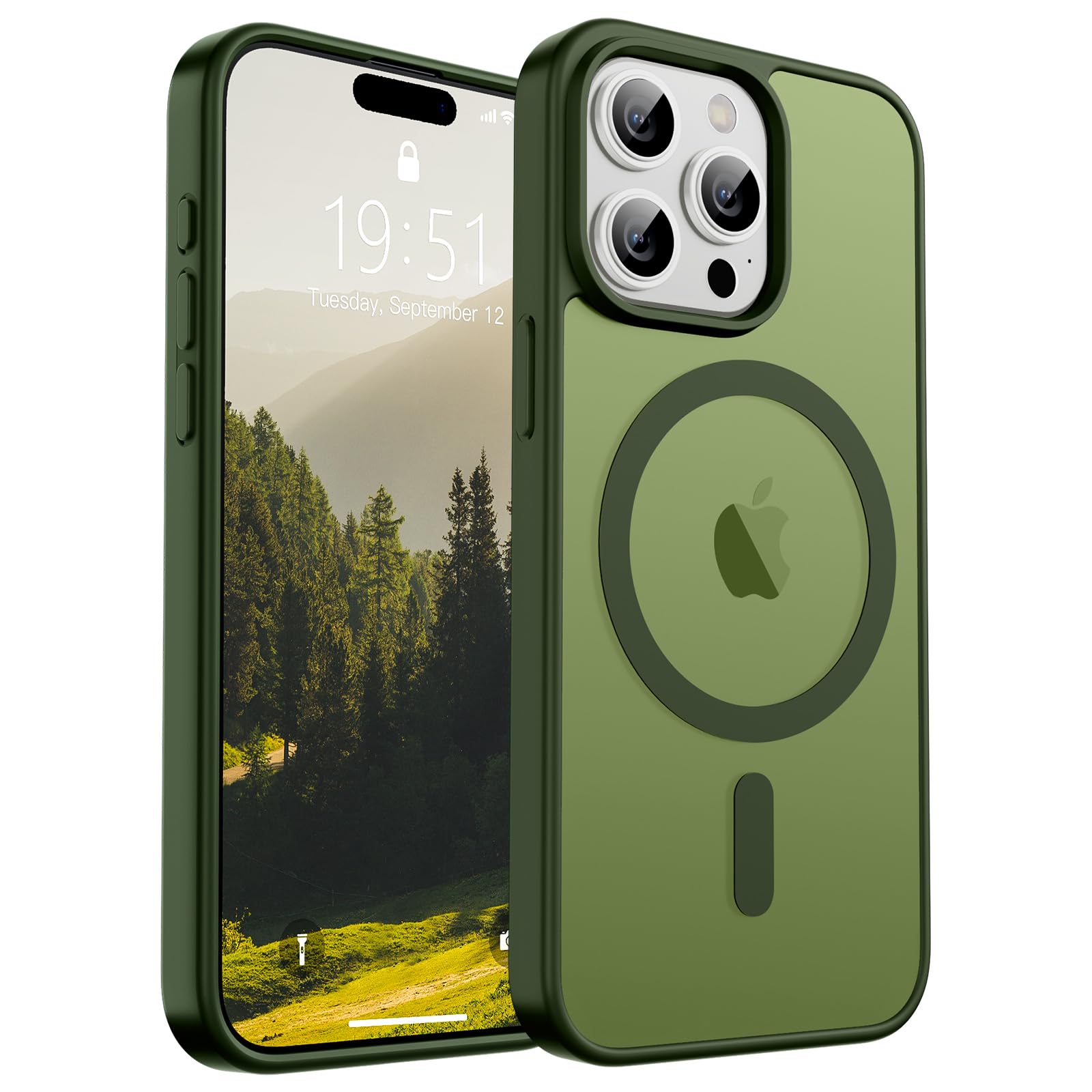 Capa De Telefone Supfine Magnética Para Iphone 15 Pro Max Verde