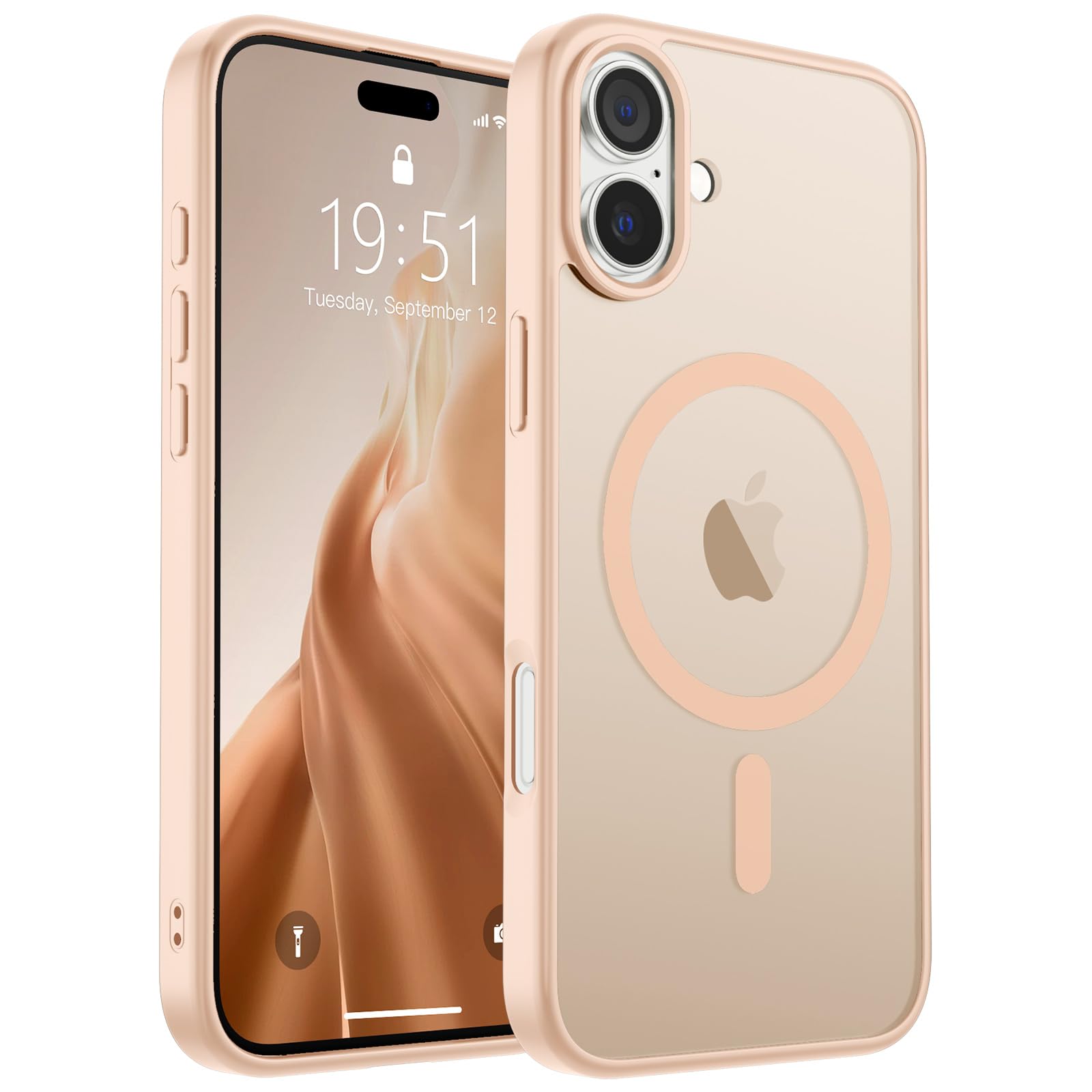 Capa De Telefone Supfine Magnética Para Iphone 16 Rosa Areia