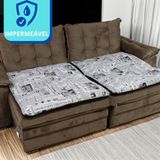 Pillow Top Para Sofá Retrátil Estampado 2,00m Jornal