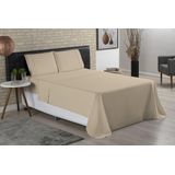 Jogo De Cama Queen 3 Peças 400f Caqui Lençol De Cima