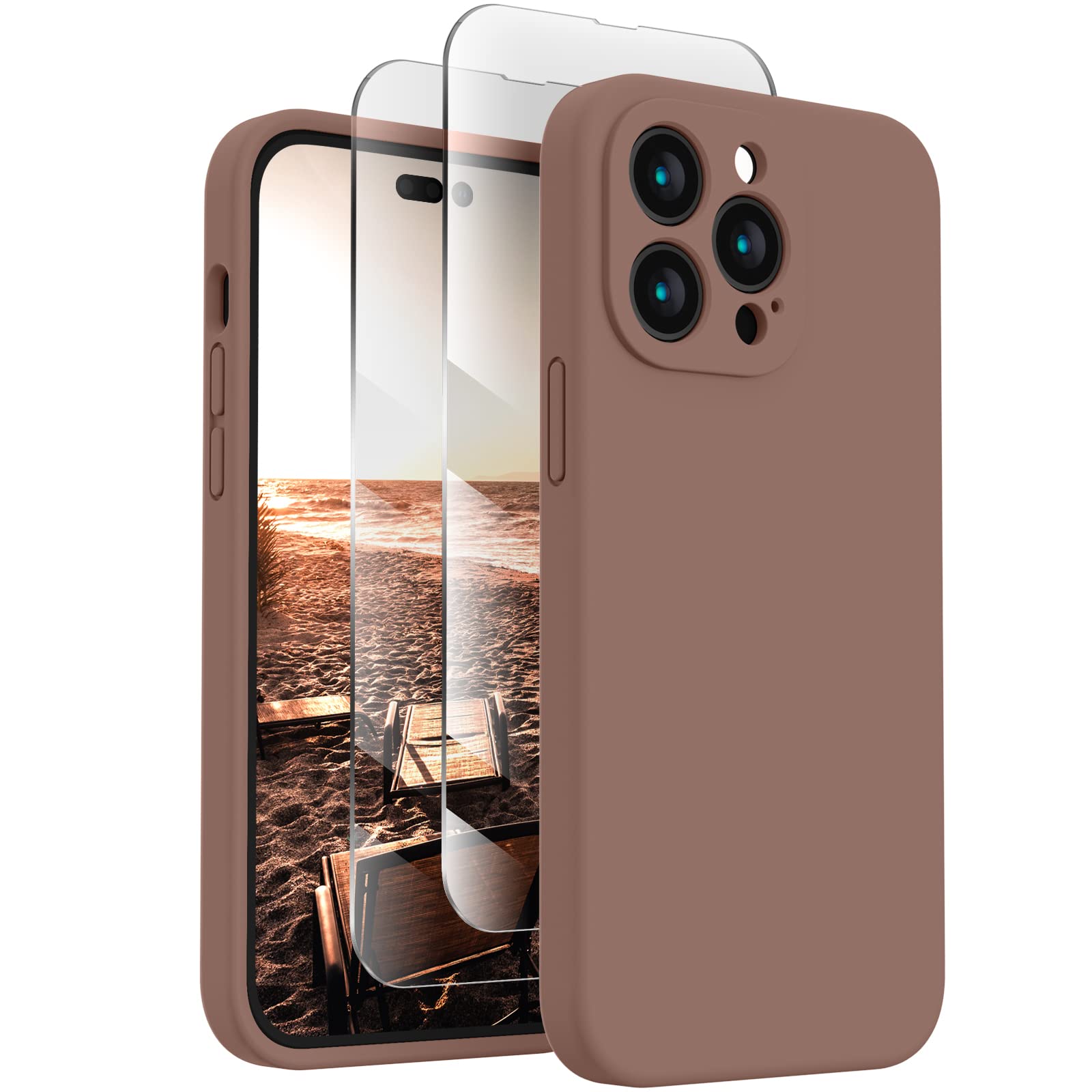 Capa De Telefone Firenova Silicone Para Iphone 14 Pro Com 2 Protetores