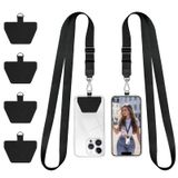 Cordão De Telefone Doormoon, Alça De Pescoço Ajustável Universal Preta