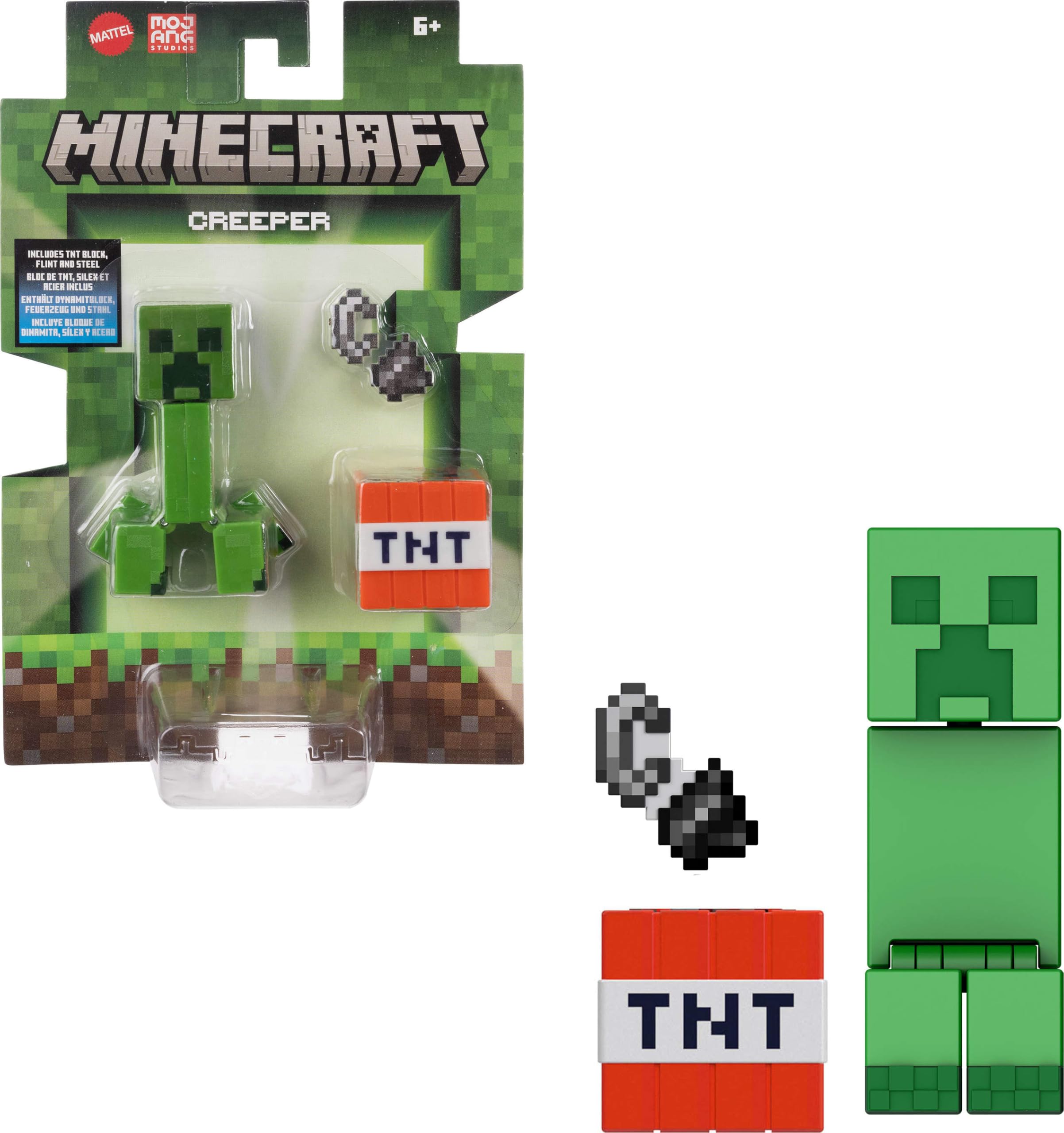 Pacote De 2 Bonecos De Ação Mattel Minecraft Com Creeper De 8 Cm