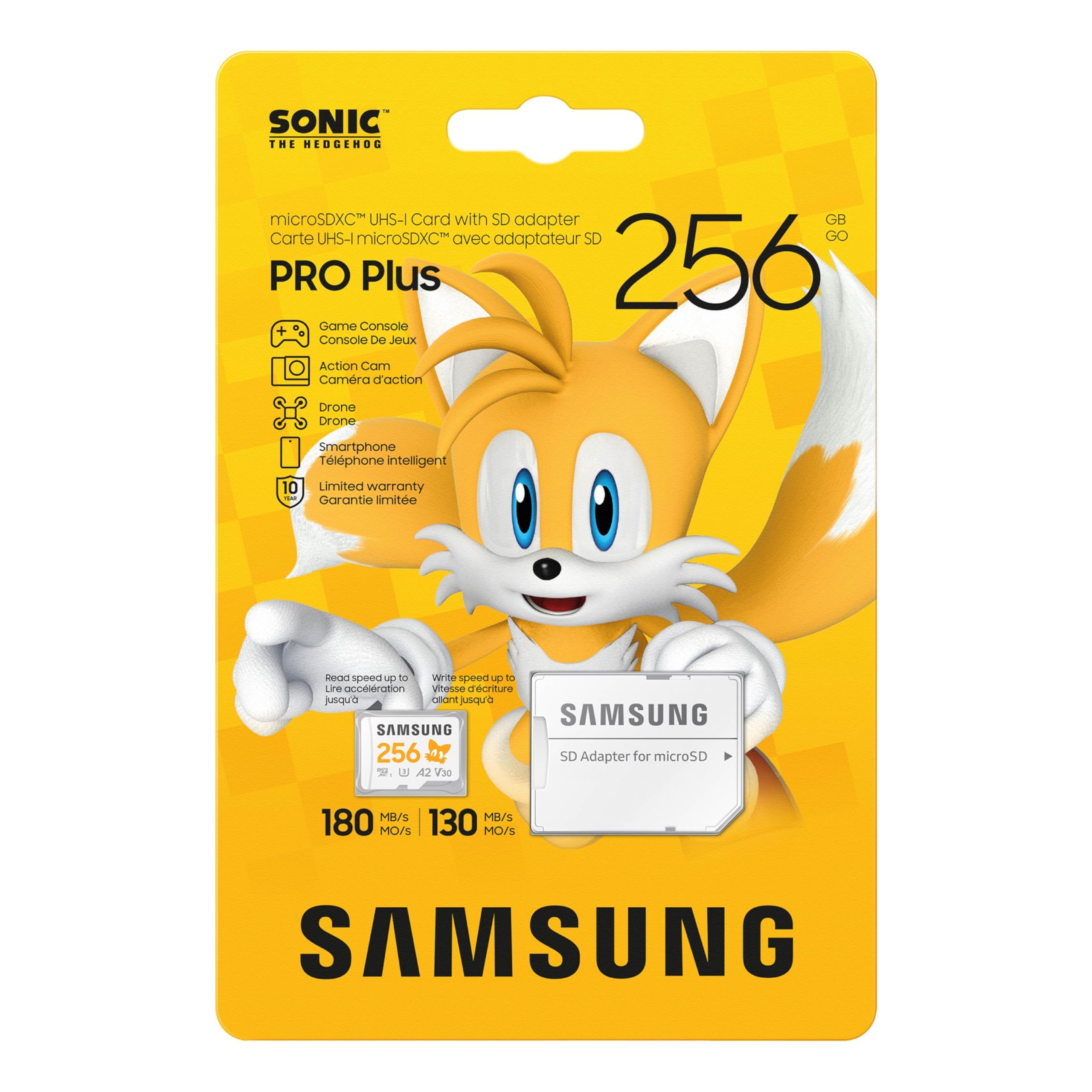 Cartão Microsdxc Samsung Pro Plus Sonic The Hedgehog 256 Gb