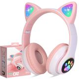 Fones De Ouvido Sem Fio Tcjj Kids Cat Ear Led Bluetooth Com Microfone