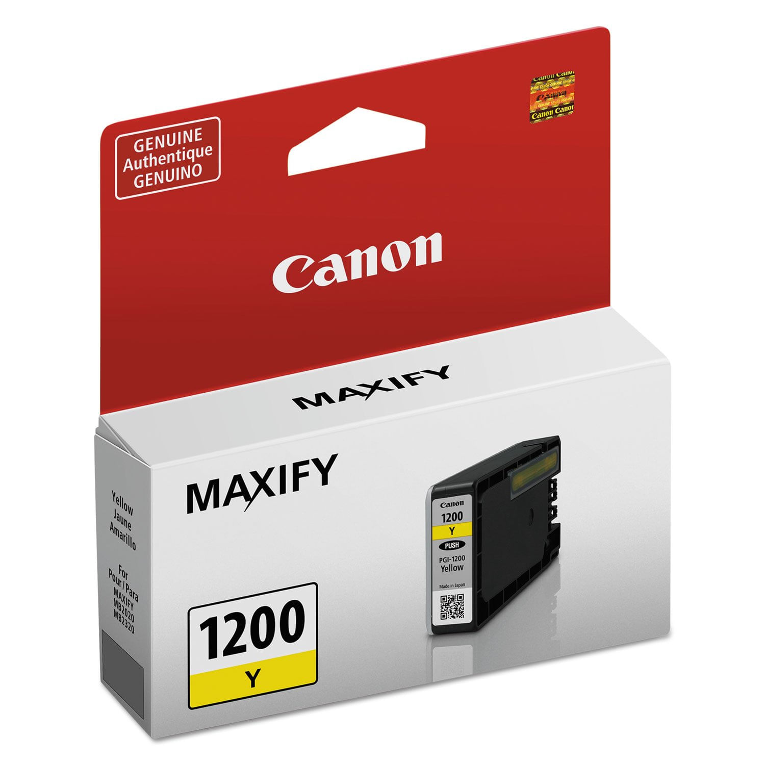 Tanque De Tinta Canon Pgi-1200 Amarelo Genuíno Para Mb2120, Mb2720