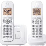 Telefone Sem Fio Panasonic Kx-tgc202w 1,6" Com Display E 2 Aparelhos