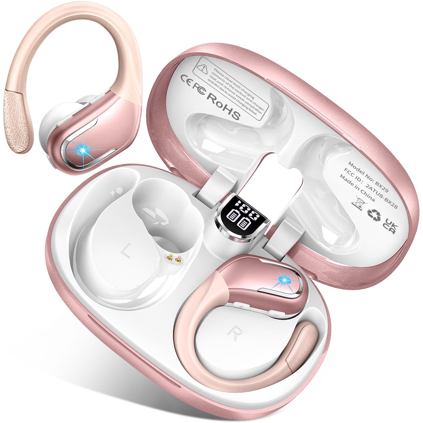 Fones De Ouvido Sem Fio Ltinist Bluetooth 5.4 75hrs Rose Gold