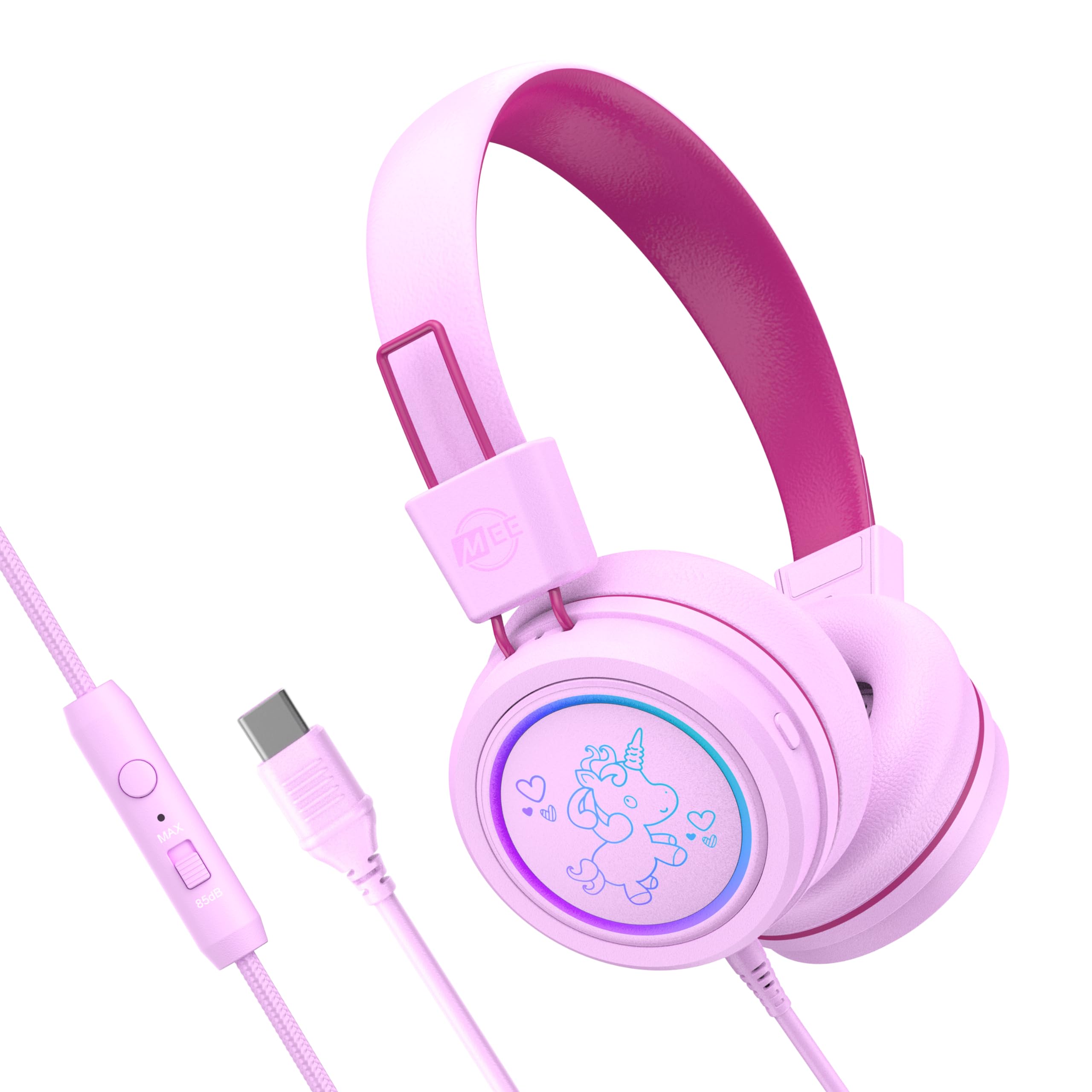 Fones De Ouvido Mee Audio Kidjamz Kj55 Safe Listening Usb-c Rosa