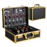 Estojo De Barbeiro Neltharion Organizer Com Alça E Fechadura (dourado)