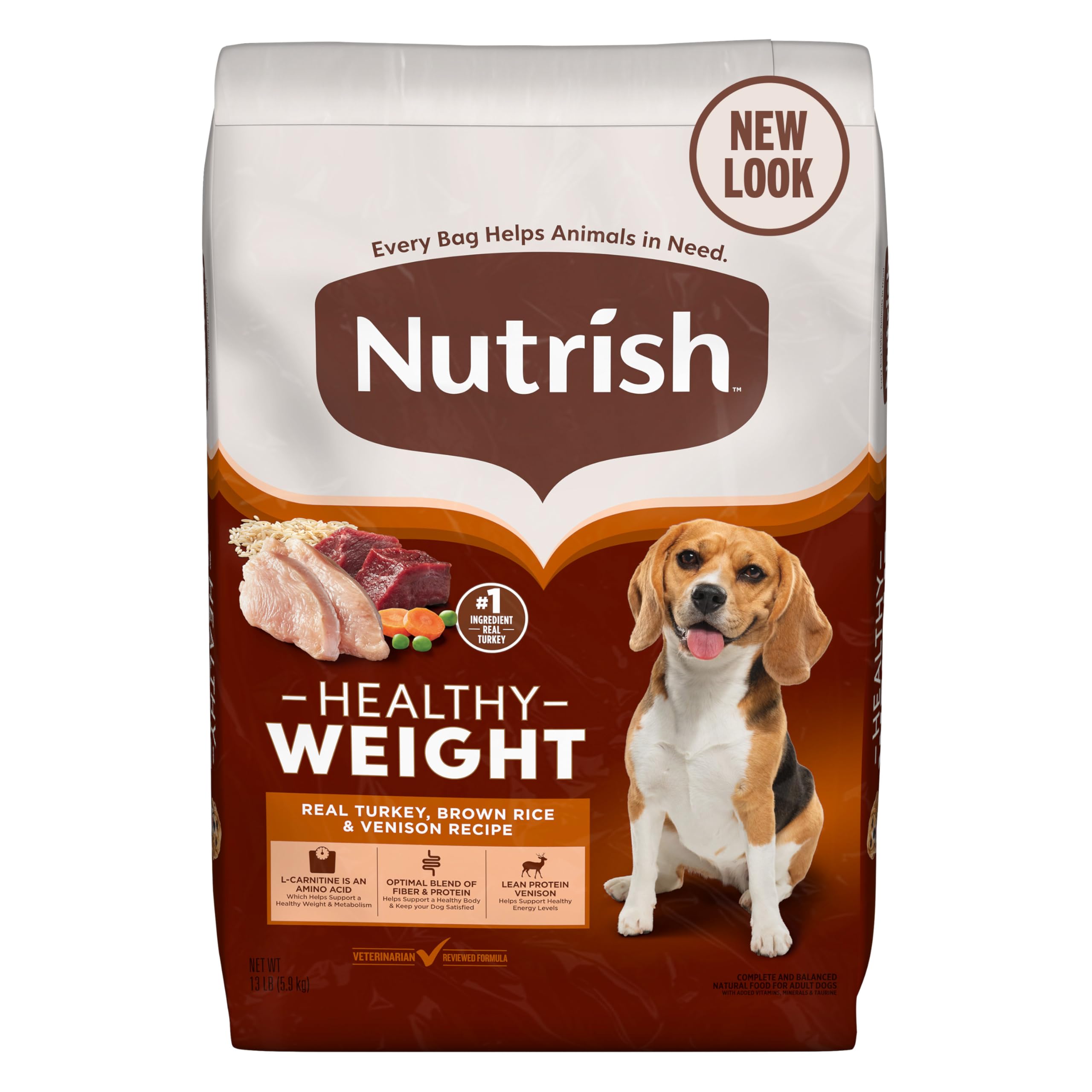 Comida Seca Para Cães Nutrish Healthy Weight Real Turkey Saco De 5,9 Kg