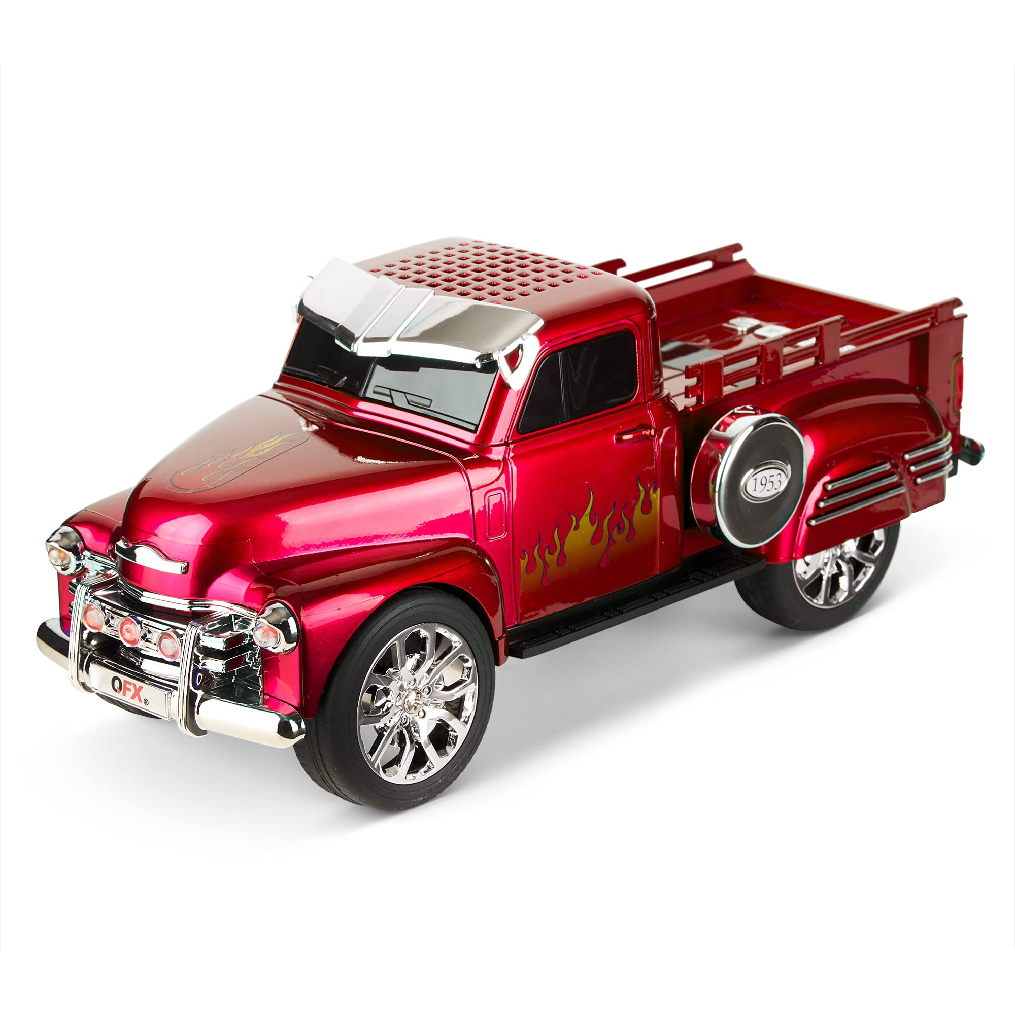 Réplica De Caminhonete Hot Rod Com Alto-falante Qfx Bluetooth 1953