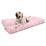 Cama De Cachorro Ksiia Lavável De Pelúcia Deluxe Para Cães Grandes, Rosa