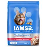 Comida Seca Para Gatos Iams Healthy Enjoyment Frango E Carne Bovina 6,8 Kg