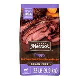 Comida Seca Para Cachorros Merrick Premium Sem Grãos Com Carne Bovina De 10 Kg
