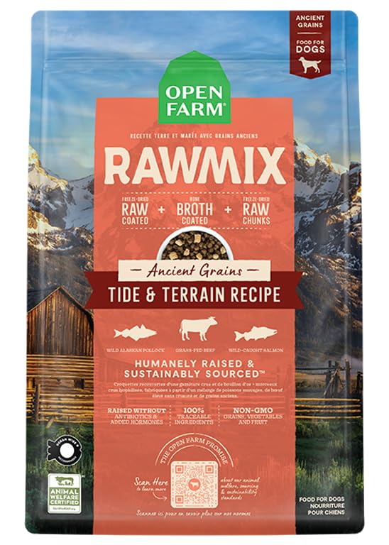 Comida Seca Para Cães Open Farm Rawmix Com Grãos Antigos 9,07 Kg