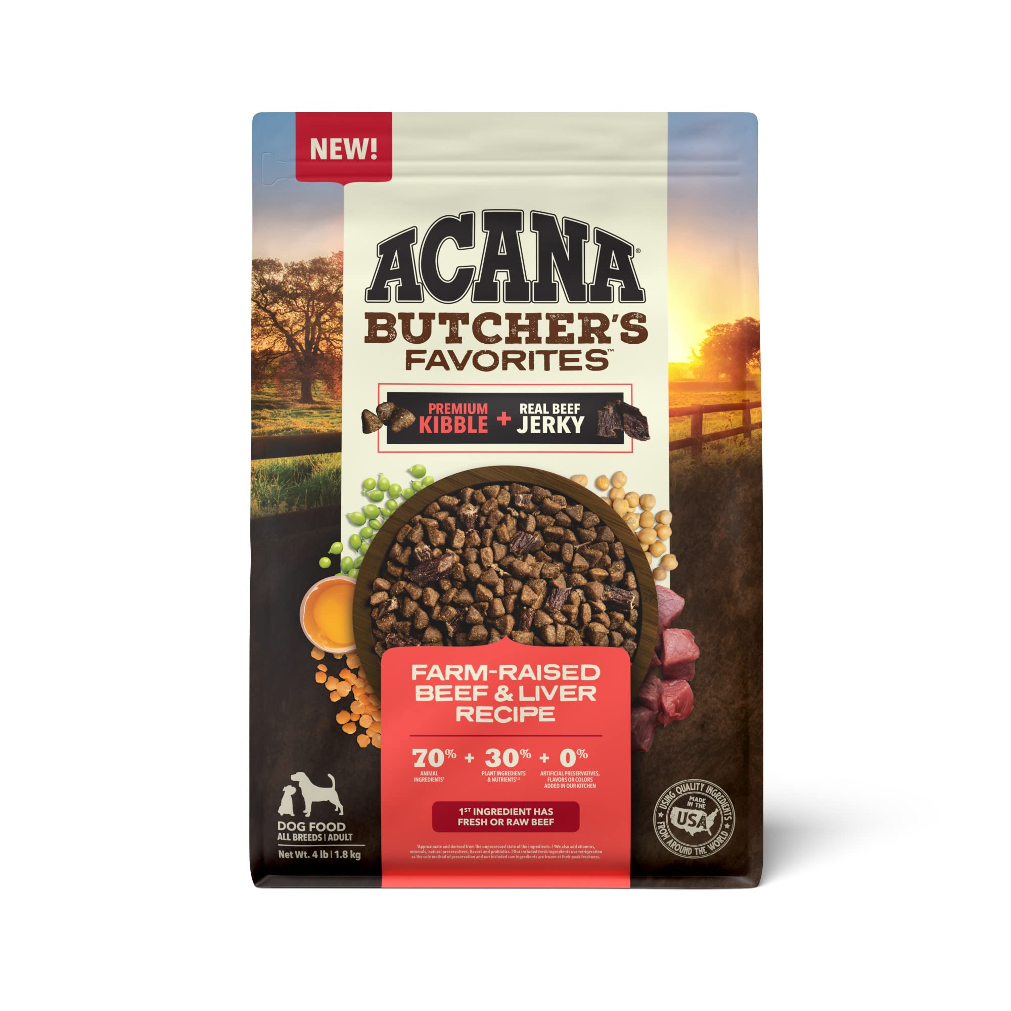 Comida Para Cães Acana Butcher's Favorites, Carne Bovina E Fígado, 1,8 Kg