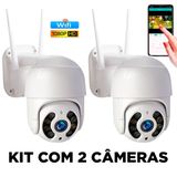 Kit 2 Câmeras Ip Wifi Segurança Prova D&#39;água Hd Rotativa 360