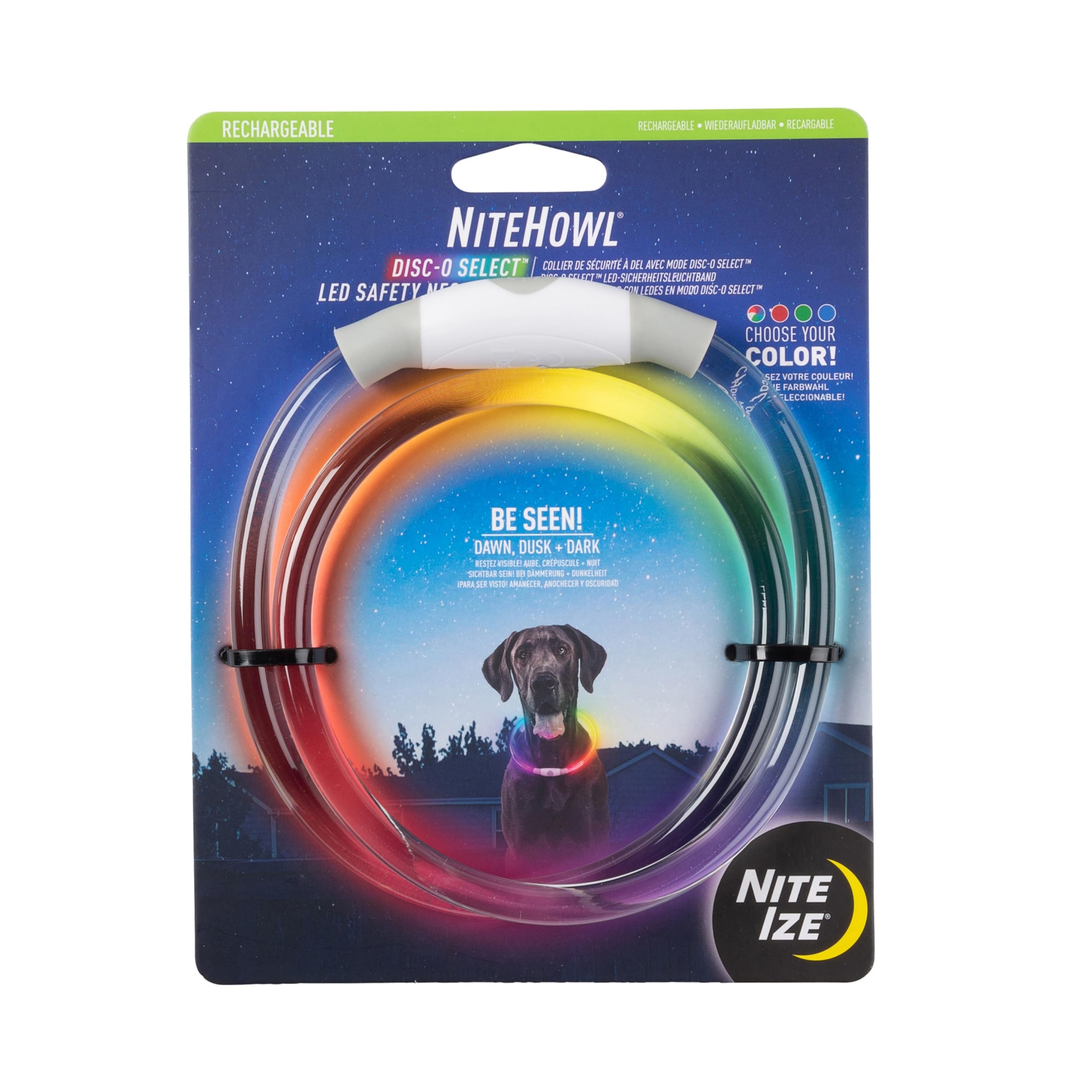 Colar De Segurança Led Nite Ize Nitehowl Para Cães Multicolorido