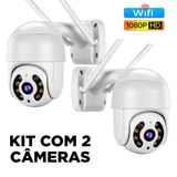 Kit 2 Câmeras Ip Wifi Hd Segurança Prova D&#39;água 360 Dome