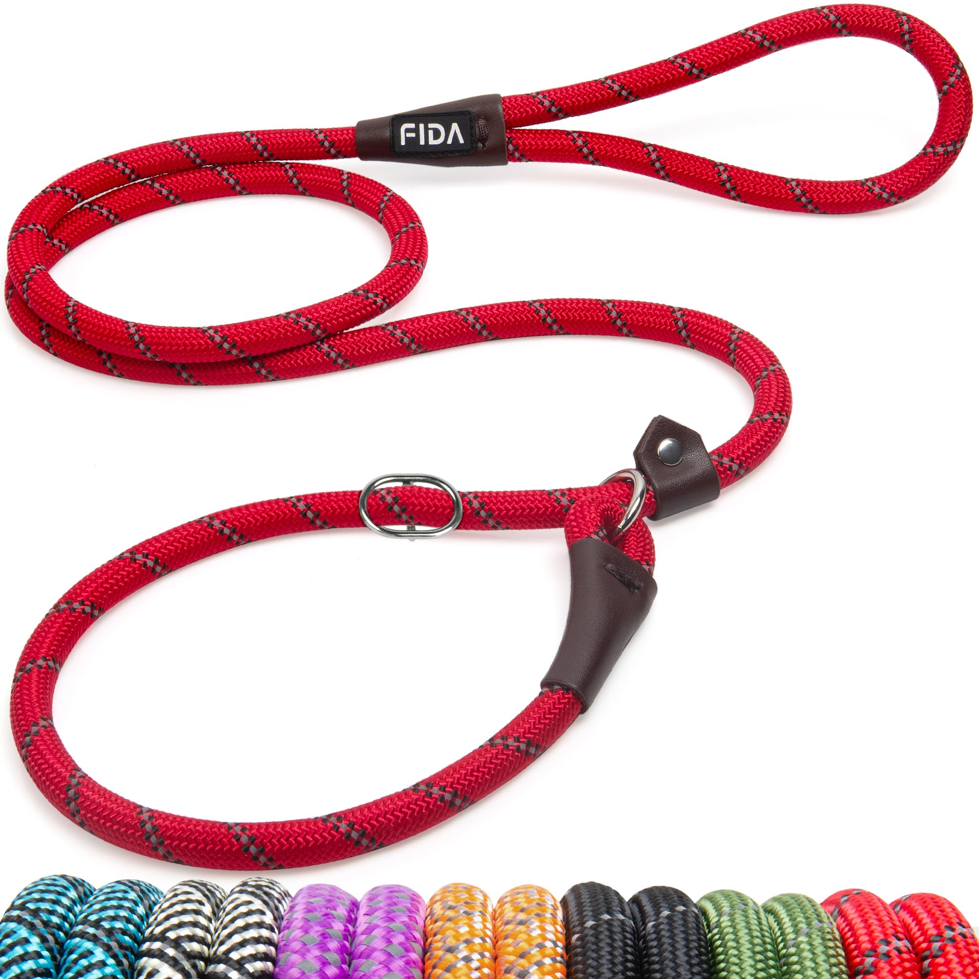 Slip Lead Fida Durable 1,8 M X 1,3 Cm Para Cães Grandes E Médios, Vermelho