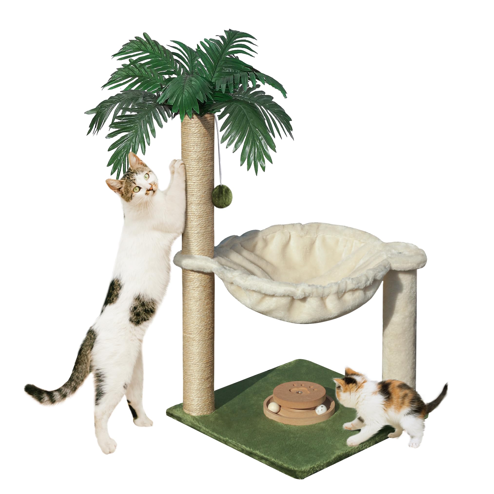 Cat Scratching Post Fantasreen 76 Cm Com Rede E Brinquedo De Trackball