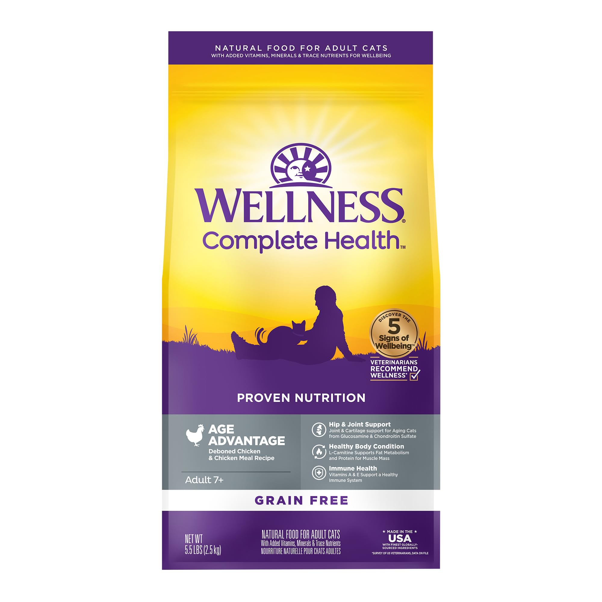 Cat Food Wellness Complete Health Senior Para Ambientes Internos/externos 2,27 Kg