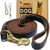 Coleira De Cachorro Meruogkar Leather 6 Pés X 3/4 Polegadas Para Cães Grandes E Médios