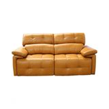 Sofá Retrátil E Reclinável De Couro Queen 2,20 M Caramelo - Mempra Design