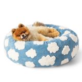 Pet Bed Le Sure Donut Para Cães E Gatos Pequenos, 23 Cm, Azul