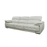 Sofá Retrátil E Reclinável De Couro Filipinas (3 Módulos) 3,30 M Off White - Mempra Design