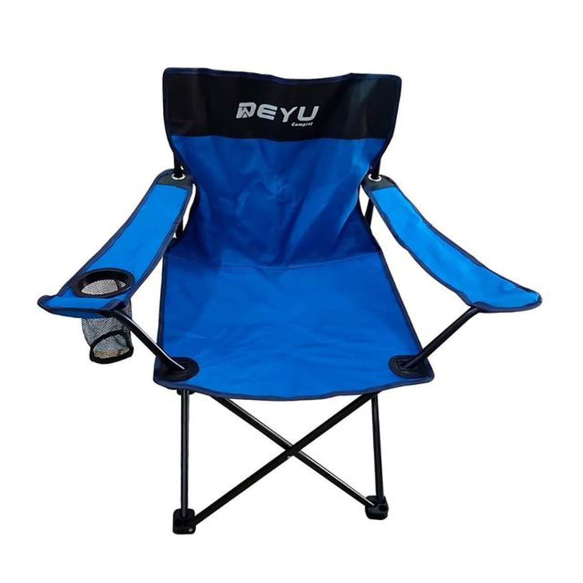 Cadeira Dobrável Camping Deyu Com Apoio De Braço 80x50x80cm Azul Até 100 Kg
