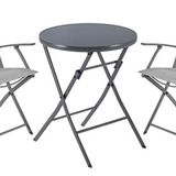 Conjunto Jardim Varanda Aço 2 Pessoas Cinza - Porto