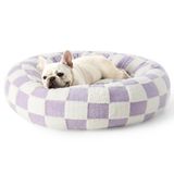 Cama Para Animais De Estimação Le Sure Donut Medium Para Cães E Gatos, Roxa, 30 Cm